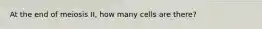 At the end of meiosis II, how many cells are there?