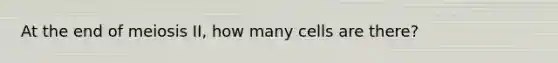 At the end of meiosis II, how many cells are there?