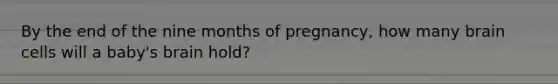 By the end of the nine months of pregnancy, how many brain cells will a baby's brain hold?