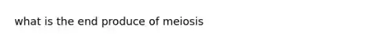 what is the end produce of meiosis