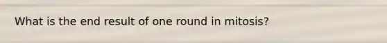 What is the end result of one round in mitosis?