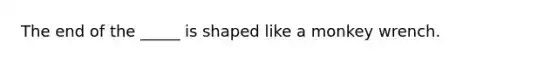 The end of the _____ is shaped like a monkey wrench.