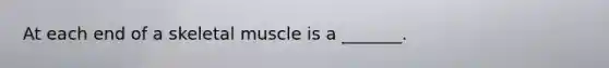 At each end of a skeletal muscle is a _______.