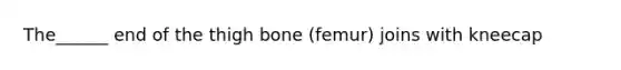 The______ end of the thigh bone (femur) joins with kneecap