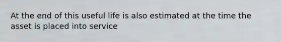 At the end of this useful life is also estimated at the time the asset is placed into service