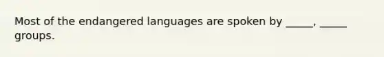 Most of the endangered languages are spoken by _____, _____ groups.