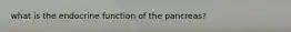 what is the endocrine function of the pancreas?