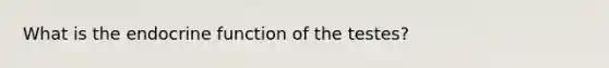 What is the endocrine function of the testes?