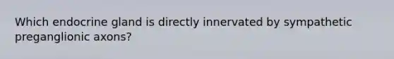 Which endocrine gland is directly innervated by sympathetic preganglionic axons?