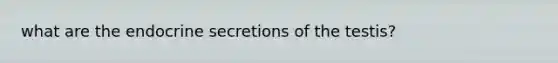 what are the endocrine secretions of the testis?
