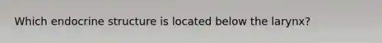 Which endocrine structure is located below the larynx?
