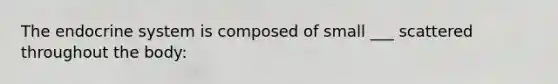 The endocrine system is composed of small ___ scattered throughout the body: