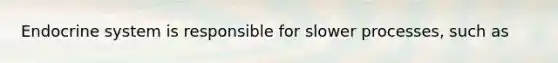 Endocrine system is responsible for slower processes, such as