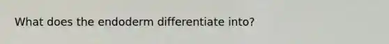 What does the endoderm differentiate into?