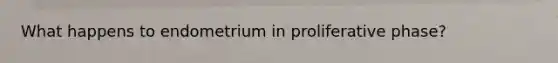 What happens to endometrium in proliferative phase?
