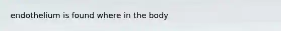 endothelium is found where in the body