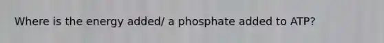 Where is the energy added/ a phosphate added to ATP?