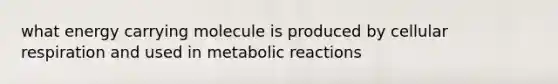 what energy carrying molecule is produced by cellular respiration and used in metabolic reactions