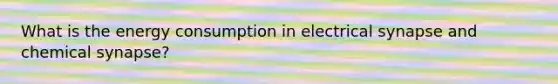 What is the energy consumption in electrical synapse and chemical synapse?