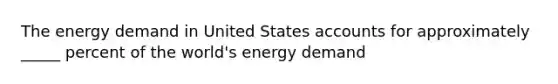 The energy demand in United States accounts for approximately _____ percent of the world's energy demand