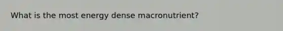 What is the most energy dense macronutrient?