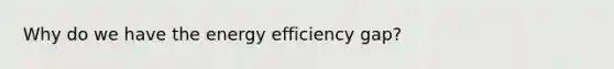 Why do we have the energy efficiency gap?