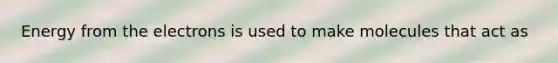 Energy from the electrons is used to make molecules that act as