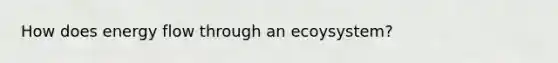 How does energy flow through an ecoysystem?