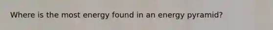 Where is the most energy found in an energy pyramid?
