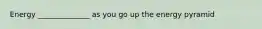 Energy ______________ as you go up the energy pyramid