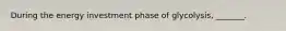 During the energy investment phase of glycolysis, _______.