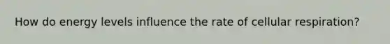 How do energy levels influence the rate of cellular respiration?