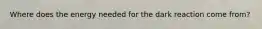 Where does the energy needed for the dark reaction come from?