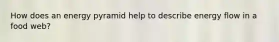 How does an energy pyramid help to describe energy flow in a food web?