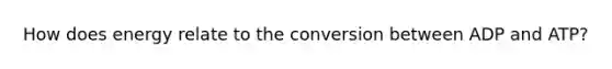 How does energy relate to the conversion between ADP and ATP?