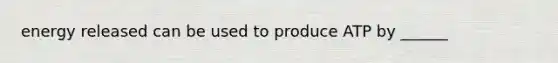 energy released can be used to produce ATP by ______