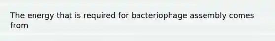 The energy that is required for bacteriophage assembly comes from