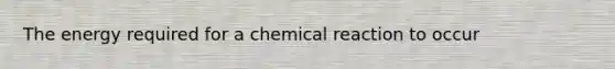 The energy required for a chemical reaction to occur