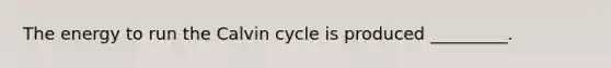 The energy to run the Calvin cycle is produced _________.