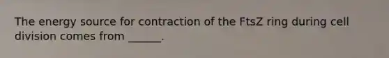 The energy source for contraction of the FtsZ ring during cell division comes from ______.