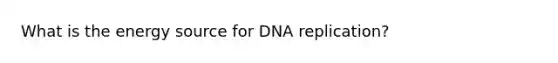 What is the energy source for DNA replication?