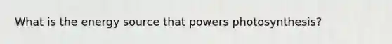 What is the energy source that powers photosynthesis?