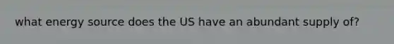 what energy source does the US have an abundant supply of?