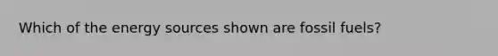 Which of the energy sources shown are fossil fuels?