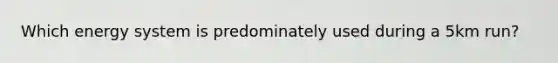 Which energy system is predominately used during a 5km run?