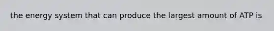 the energy system that can produce the largest amount of ATP is