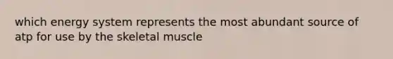 which energy system represents the most abundant source of atp for use by the skeletal muscle