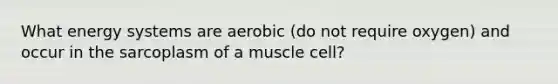 What energy systems are aerobic (do not require oxygen) and occur in the sarcoplasm of a muscle cell?