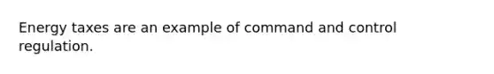 Energy taxes are an example of command and control regulation.