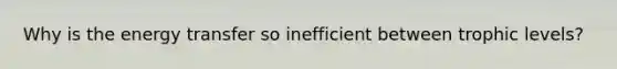 Why is the energy transfer so inefficient between trophic levels?
